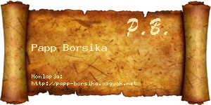 Papp Borsika névjegykártya