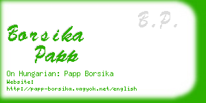 borsika papp business card